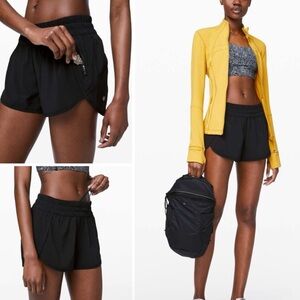 Lululemon 8 Tracker Shorts Low Rise 4” Black Active Running Workout